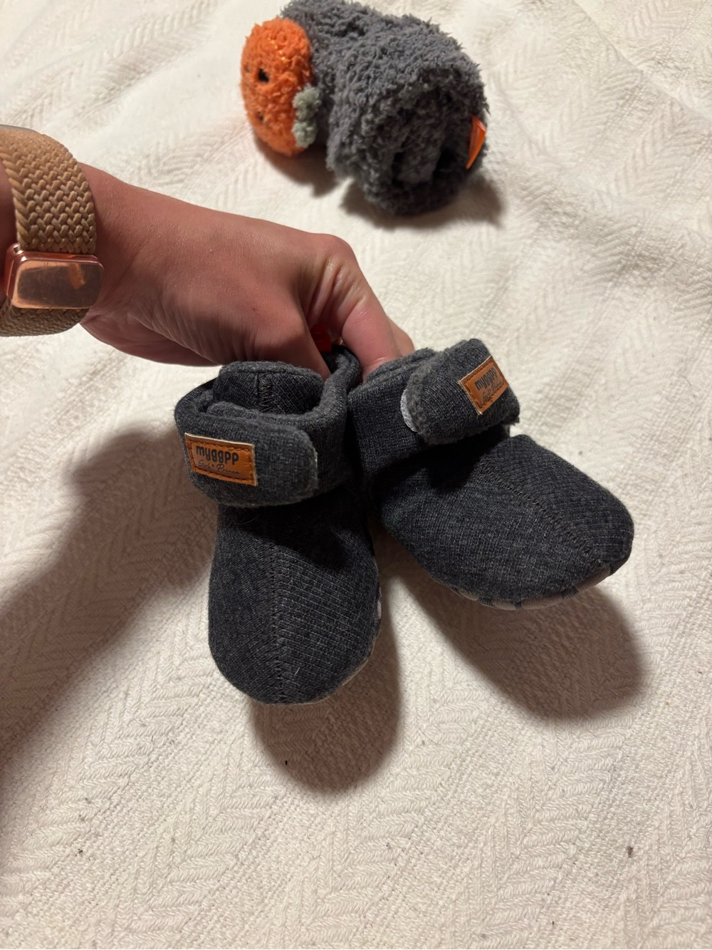Muggpp Gray Kids Soft Booties